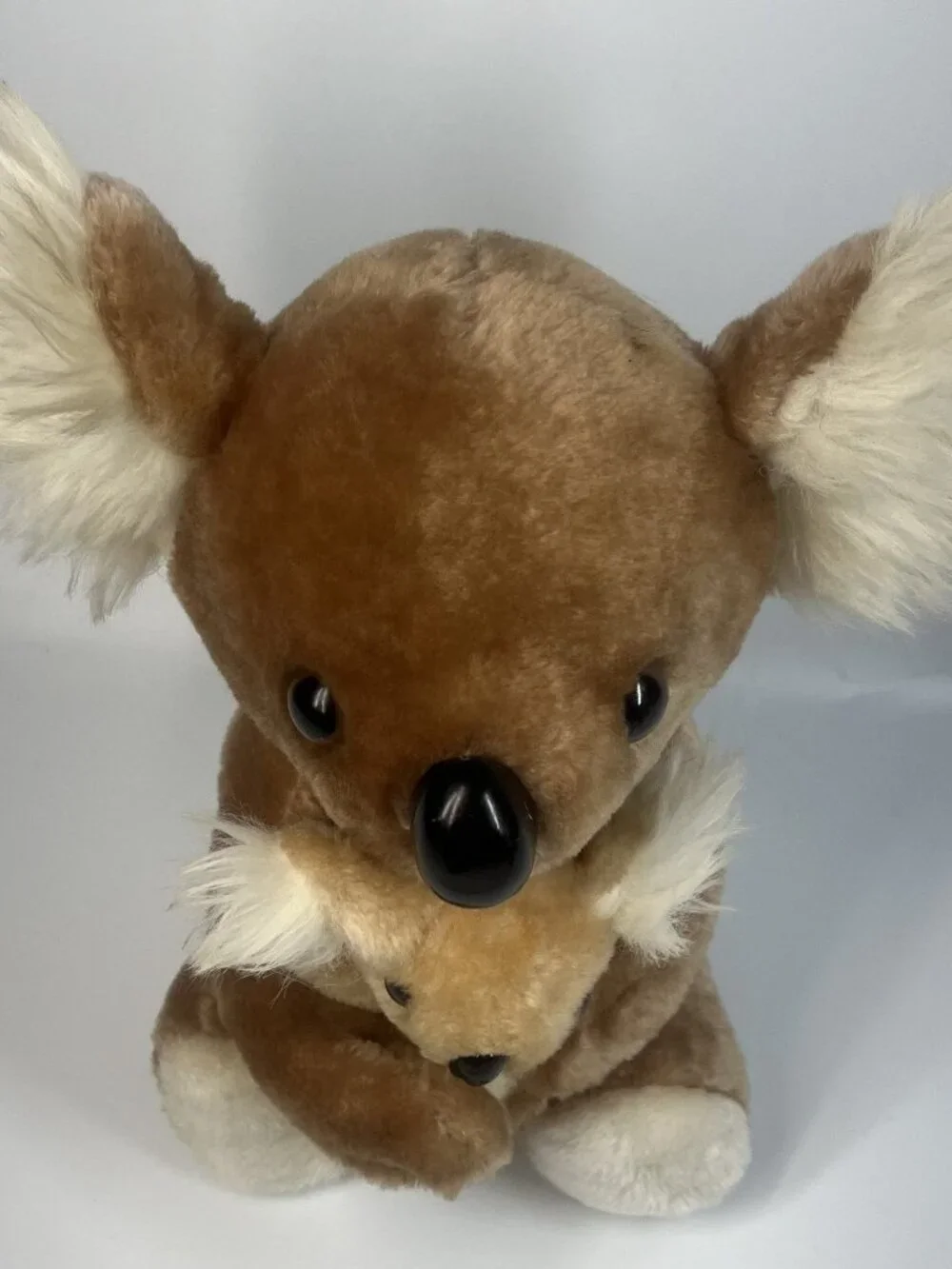 Vintage 1980s Koala Bear Mama & Baby Plush Animal California Stuffed Toys 11”